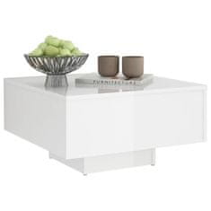 Vidaxl Klubska mizica visok sijaj bela 60x60x31,5 cm iverna plošča