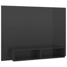 Vidaxl Stenska TV omarica visok sijaj siva 120x23,5x90 cm iverna pl.