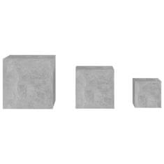 Vidaxl Stranske mizice 3 kosi betonsko siva iverna plošča