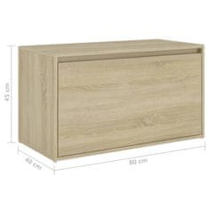 Greatstore Klop za hodnik 80x40x45 cm sonoma hrast iverna plošča