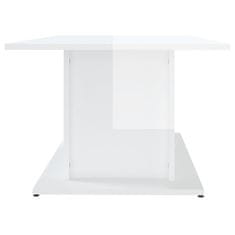 Vidaxl Klubska mizica visok sijaj bela 102x55,5x40 cm iverna plošča
