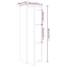 Vidaxl Stenska omarica 30x30x100 cm trdna borovina