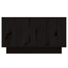 Vidaxl Kavna mizica, črna, 55x56x32 cm, masivni borov les