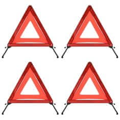 Vidaxl Prometni opozorilni trikotniki 4 kosi rdeči 56,5x36,5x44,5 cm