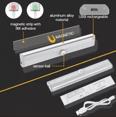 HOME & MARKER® Smart LED luč svetilka s senzorjem gibanja s magnetnim pritrdilni trakom, samodejni vklop in izklop - LUMICOM