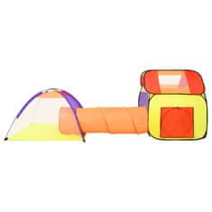 Vidaxl Otroški šotor za igranje z 250 žogicami pisan 338x123x111 cm