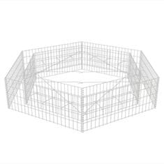 Vidaxl Šestkotna visoka greda gabion 200x173x40 cm