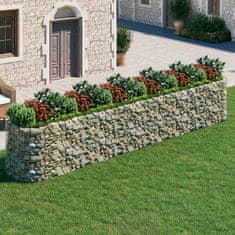 Vidaxl Visoka greda gabion pocinkano železo 600x100x100 cm