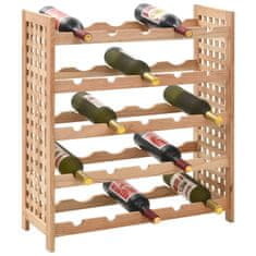 Greatstore Stojalo za vino iz trdne orehovine za 25 steklenic 63x25x73 cm