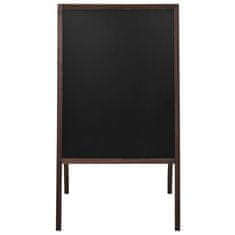 Greatstore Dvostranska črna tabla iz cedrovine prostostoječa 60x80 cm