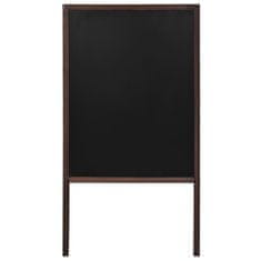 Greatstore Dvostranska črna tabla iz cedrovine prostostoječa 60x80 cm