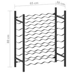 Vidaxl Stojalo za vino za 48 steklenic črno iz kovine