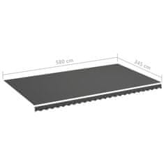 Vidaxl Nadomestno blago za tendo antracitno 6x3,5 m