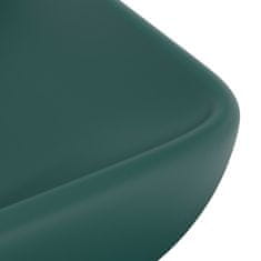 Vidaxl Razkošen umivalnik pravokoten mat temno zelen 71x38 cm keramika