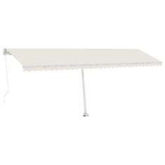 Vidaxl Ročno zložljiva tenda z LED lučmi 600x350 cm krem