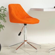 Vidaxl Vrtljivi pisarniški stol, oranžna barva, umetno usnje