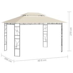 Vidaxl Paviljon 4x3x2,7 m krem 160 g/m2