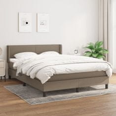 Vidaxl Box spring postelja z vzmetnico taupe 140x190 cm blago