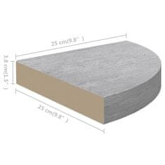 Vidaxl Kotne stenske police 4 kosi betonsko sive 25x25x3,8 cm MDF