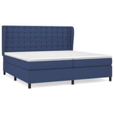 Vidaxl Box spring postelja z vzmetnico modra 200x200 cm blago