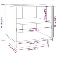 Vidaxl Nočna omarica 2 kosa medeno rjava 40x34x40 cm trdna borovina