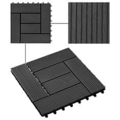 Vidaxl Talne plošče 11 kosov WPC 30x30 cm 1 m2 črne