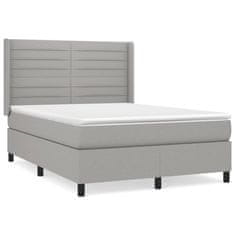 Vidaxl Box spring posteljni z vzmetnico svetlo siv 140x190 cm blago