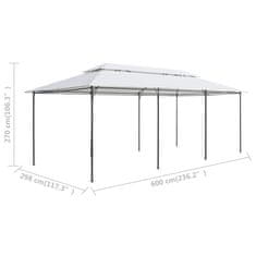 Vidaxl Paviljon z zavesami 600x298x270 cm bel 180g/m²