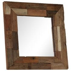 Vidaxl Ogledalo iz trdnega predelanega lesa 50x50 cm