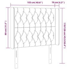 Vidaxl LED posteljno vzglavje roza 103x16x118/128 cm žamet