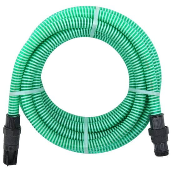 Vidaxl Sesalna cev s PVC priključki zelena 1" 4 m PVC