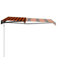 Vidaxl Avtomatsko zložljiva tenda 450x300 cm oranžna in rjava