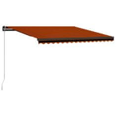 Vidaxl Ročno zložljiva tenda 400x300 cm oranžna in rjava