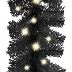 Vidaxl Božična girlanda z LED lučkami 10 m črna