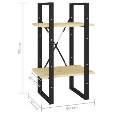 Vidaxl Knjižna omara 2-nadstropna 40x30x70 cm trdna borovina