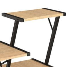 Vidaxl Pisalna miza s polico črna in barva hrasta 116x50x93 cm