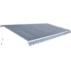 Vidaxl Ročno zložljiva tenda 600 cm modro/bela