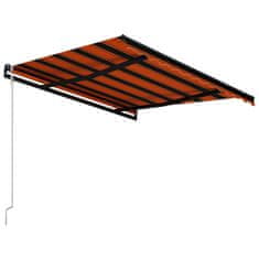 Vidaxl Avtomatska zložljiva tenda 300x250 cm oranžna in rjava