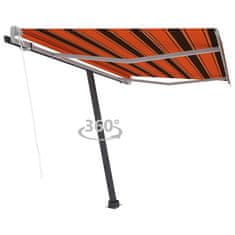 Vidaxl Prostostoječa avtomatska tenda 300x250 cm oranžna/rjava