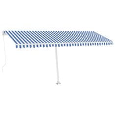 Vidaxl Prostostoječa ročno zložljiva tenda 500x350 cm modra/bela