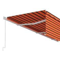 Vidaxl Ročno zvita tenda z zaveso, 6x3 m, oranžna in rjava