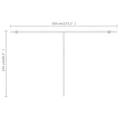 Vidaxl Prostostoječa ročno zložljiva tenda 400x300 cm krem