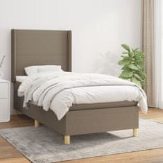 Vidaxl Box spring postelja z vzmetnico taupe 80x200 cm blago