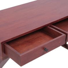 Vidaxl Računalniška miza rjava 132x47x77 cm trden mahagonij
