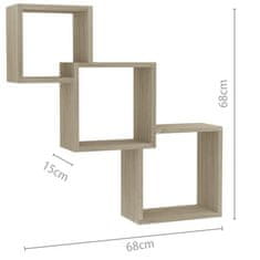 Vidaxl Vegghyller kubeformet sonoma eik 68x15x68 cm sponplate