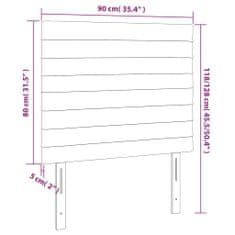 Vidaxl LED posteljno vzglavje krem 90x5x118/128 cm blago