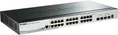 D-Link DGS-1510-28X 28-portno gigabitno stezno pametno upravljano stikalo, vključno s 4 vhodi 10G SFP+ (pametni ventilatorji)