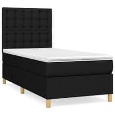 Vidaxl Box spring postelja z vzmetnico črna 80x200 cm blago