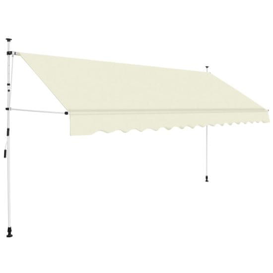 Vidaxl Ročno zložljiva tenda 400 cm krem