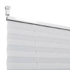 Vidaxl Plise Harmonika Zavese velikost 110 x 150 cm Bele barve